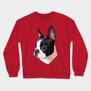 Boston Terrier Face Puppy Dog Crewneck Sweatshirt